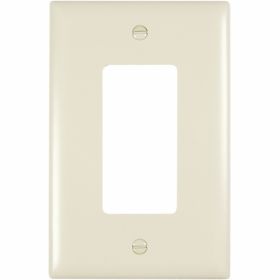 Pass & Seymour TradeMaster TPJ26-LA Junior Jumbo Standard Wallplate, 1 Gang, Light Almond, 4.9 in H x 3-5/16 in W, Nylon/Thermoplastic