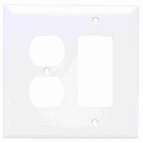 Pass & Seymour TradeMaster TPJ826-W Jumbo Combination Wallplate, 1 Gang, White, 6 in, Thermoplastic