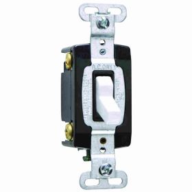 Pass & Seymour CSB15AC4-W 4-Way Heavy Duty Toggle Switch, 120/277 VAC, 15 A, 4 W