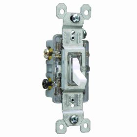 Pass & Seymour 663WSLG 15A120V Trademaster 3-Way|Illuminated Toggle Switch White