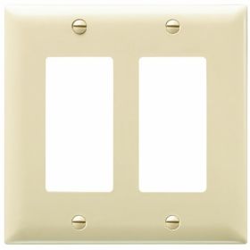 Pass & Seymour TP262I Thermoplastic Two Gang Decorator Wall Plate Ivory