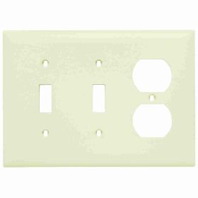 Pass & Seymour TradeMaster TP28-LA Standard Combination Wallplate, 3 Gangs, Light Almond, 4.7 in, Thermoplastic