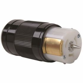 Pass & Seymour Turnlok CS6364 Female Locking Connector 125/250 VAC 50 A 3 Poles 4 Wires Black/White