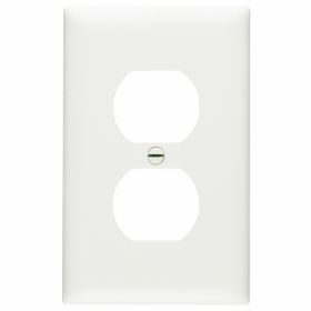 Pass & Seymour TP8W Duplex Receptacle Openings One Gang White Thermoplastic Plate