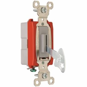 Pass & Seymour PS20AC1-L, Single Pole, Extra Heavy Duty Lock Switch, 120/277 VAC, 20 A, 2 hp, SPST