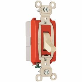 Pass & Seymour PS20AC1-I, Single Pole, Heavy Duty Toggle Switch, 120/277 VAC, 20 A, 1/2 hp