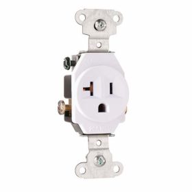 Pass & Seymour 5351W Heavy Duty Spec Grade Single Receptacles Side Wire 20A 125V White 20 A 125 VAC 3W