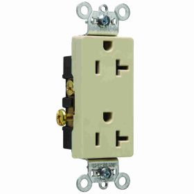 Pass & Seymour 26342I Heavy Duty Decorator Spec Grade Receptacles Side Wire 20A 125V Ivory 3W