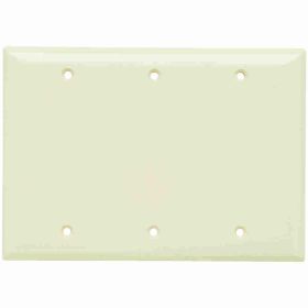 Pass & Seymour Sierraplex SP33-LA Standard Blank Wallplate, 3 Gangs, Light Almond, 5 in, Thermoplastic