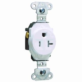 Pass & Seymour TR5351W 20A 125V Construction Spec-Grade Tamper-Resistant Single Receptacle Back and Side Wire White