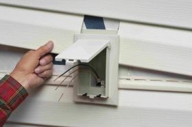 Arlington InBox DBVS1W Low-Profile Vertical Box For New Construction On Any Siding White Cover