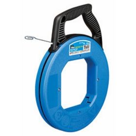 Ideal 31-056 Blued-Steel Fish Tape with Tuff-Grip Pro Case 1/8 In. x 120 Ft. Blade Flat Profile Carbon Steel Blue