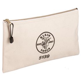 Klein Tools 5139 Zipper Bag Canvas Tool Pouch 12.5 x 7 x 4.25-Inch