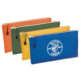 Klein Tools 5140 Zipper Bags Canvas Tool Pouches Olive/Orange/Blue/Yellow