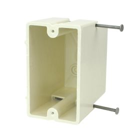 Allied 1099-N 3-9/16 In. Deep One-Gang Two-Hour Fire-Rated Captive Nail-On Fiberglass Box 22.5 Cubic In.