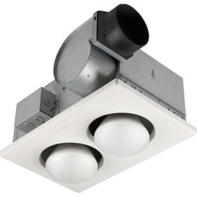 Broan 164 Ventilation Fan/Heater with Two Lights 70 CFM 14-1/4 x 8-3/8 In. Housing 6-3/8 In. Housing Depth 15-5/8 x 10-1/4 In.