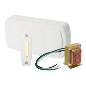 Broan BK115LWH One-Button Doorbell Kit with Lighted Pushbutton Wired Plastic White