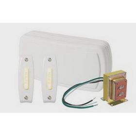 Broan BK125LWH Two-Button Doorbell Kit with Lighted Pushbuttons Wired Plastic White