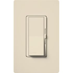 Lutron DVCL-153P-LA Diva LED+ Single-Pole or 3-Way Designer Style Slide Dimmer with On/Off Rocker Switch 120 VAC Light Almond