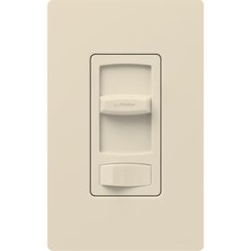 Lutron CTCL-153P-LA Skylark Contour Single-Pole or 3-Way Slide Dimmer with On/Off Rocker Switch 120 VAC Light Almond