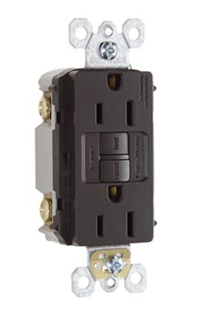 Pass & Seymour radiant 1597 radiant 15A Duplex Self-Test GFCI Receptacles with SafeLock Protection Brown