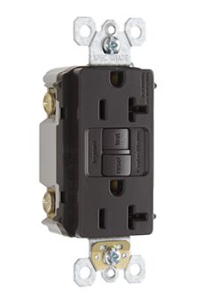 Pass & Seymour radiant 2097 radiant 20A Duplex Self-Test GFCI Receptacles with SafeLock Protection Brown