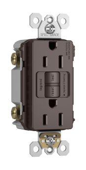 Pass & Seymour radiant 1597TR radiant Tamper-Resistant 15A Duplex Self-Test GFCI Receptacles with SafeLock Protection Brown