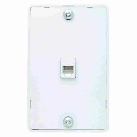 Pass & Seymour WMTE14W Modular Wall Mount Telephone Jack for Hanging Phones WMTE14W White Thermoplastic Plate