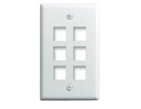 Pass & Seymour WP3406WH 1-Gang 6-Port Wall Plate White