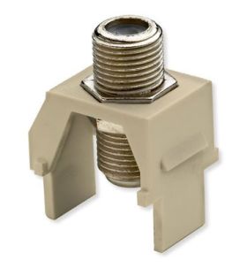 Pass & Seymour On-Q WP3479IV Non-Recessed Nickel F-Connector Ivory