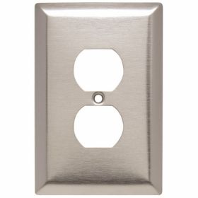 Pass & Seymour SSO8 Jumbo Oversize Receptacle Wallplate, 1 Gang, 7.8 in, 302 Stainless Steel