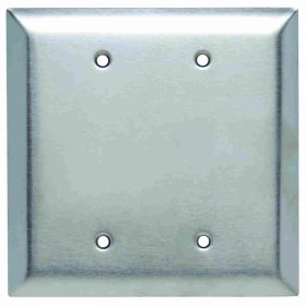 Pass & Seymour SSO23 Jumbo Blank Wallplate, 2 Gangs, 6 in, 302 Stainless Steel