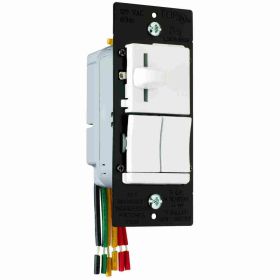 Pass & Seymour LSDS300-PWV LS TradeMaster 3-Way Dimmer Switch, 120 VAC, 7 A, 1 Pole, ON/OFF Operation Mode, White