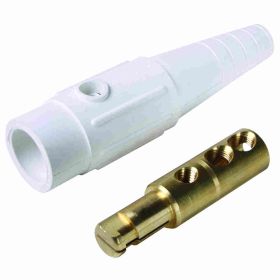 Pass & Seymour PLS182-MW 1-Pole Cam Type Male Weatherproof In-Line Connector, 600 VAC, 400 A, 6 to 2 AWG Wire, Double Set Screw Connection, NEMA 3R/4