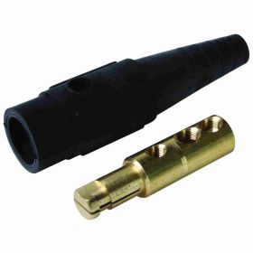 Pass & Seymour PLS1820-MBK 1-Pole Cam Type Male Weatherproof In-Line Connector, 600 VAC, 400 A, 2 to 2/0 AWG Wire, Double Set Screw Connection, NEMA 3R/4