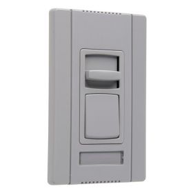 Pass & Seymour CD3-FB103P277GRY Titan 3-Wire 3-Way Electronic Narrow Dimmer Switch, 277 VAC, 10 A, 1 Pole, Slide-To-Off Operation Mode, Gray