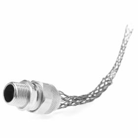 Pass & Seymour Flexcor CG1424 Heavy Duty Straight Strain Relief Cord Grip, 2 in Trade, 1.312 to 1.437 in Dia Cable Openings, Aluminum