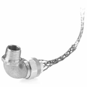 Pass & Seymour CG81290 Deluxe Strain Relief Cord Grip With Stainless Steel Mesh, 1 in Trade, 5/8 to 3/4 in Dia Cable Openings, Aluminum