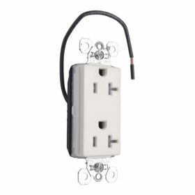 Pass & Seymour Straight Blade Receptacle PTTR26362-SCW 3-Phase Decorator Split Circuit Tamper Resistant Wall Mount Straight Blade Receptacle, 125 VAC, 20 A, 2 Poles, 3 Wires, White