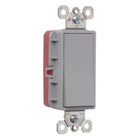 Pass & Seymour PlugTail PT2601-GRY Decorator Switch, 120/277 VAC, 15 A, SP