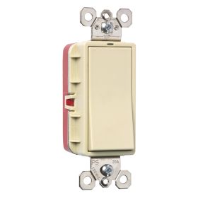 Pass & Seymour PlugTail PT2625-I Decorator Switch, 120 VAC, 20 A, SP