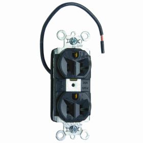 Pass & Seymour Straight Blade Receptacle PT5362-SC Duplex Split Circuit Wall Mount Straight Blade Receptacle, 125 VAC, 20 A, 2 Poles, 3 Wires, Brown