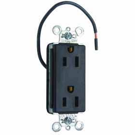 Pass & Seymour Straight Blade Receptacle PT26262-SC Decorator Duplex Split Circuit Wall Mount Straight Blade Receptacle, 125 VAC, 15 A, 2 Poles, 3 Wires, Brown