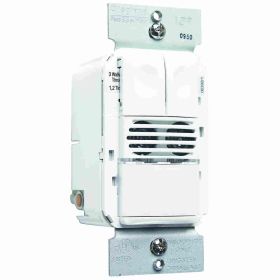 Pass & Seymour WDT200-W Bi-Level Dual Technology Occupancy/Vacancy Sensor, 120/230/277 VAC, Passive Infrared/Ultrasonic Sensor, 1050 sq-ft Coverage, 180 deg, Wall Mount