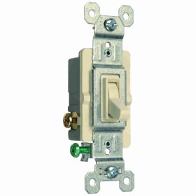 Pass & Seymour 663-SLAG 3-Way 3-Wire Self-Grounding Toggle Switch, 120 VAC, 15 A