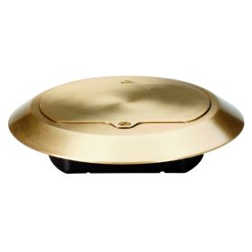 Pass & Seymour TM1542-TRCF Slater Tamper Resistant Floor Box Cover, 6-1/2 in Dia, Brass/Thermoplastic