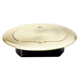 Pass & Seymour TM1542-TRFM Slater Tamper Resistant Floor Box Cover, 6-1/2 in Dia, Brass/Thermoplastic