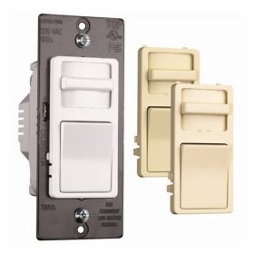 Pass & Seymour WSLV703-PTC Wide Slide TradeMaster 3-Way Dimmer Switch, 120 VAC, 1 Pole, Ivory/White/Light Almond