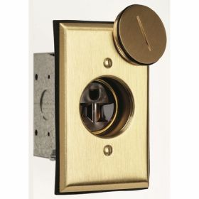 Pass & Seymour 1542-TR-FBA Slater Tamper Resistant Floor Box Assembly, Brass/Thermoplastic, 38 cu-in, 1 Outlet