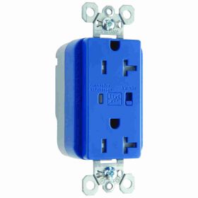 Pass & Seymour PlugTail PTTR5362-BLSP Isolated Ground Specification Grade Tamper Resistant Surge Protective Duplex Receptacle With LED Monitor, 125 VAC, 20 A, 60 Hz